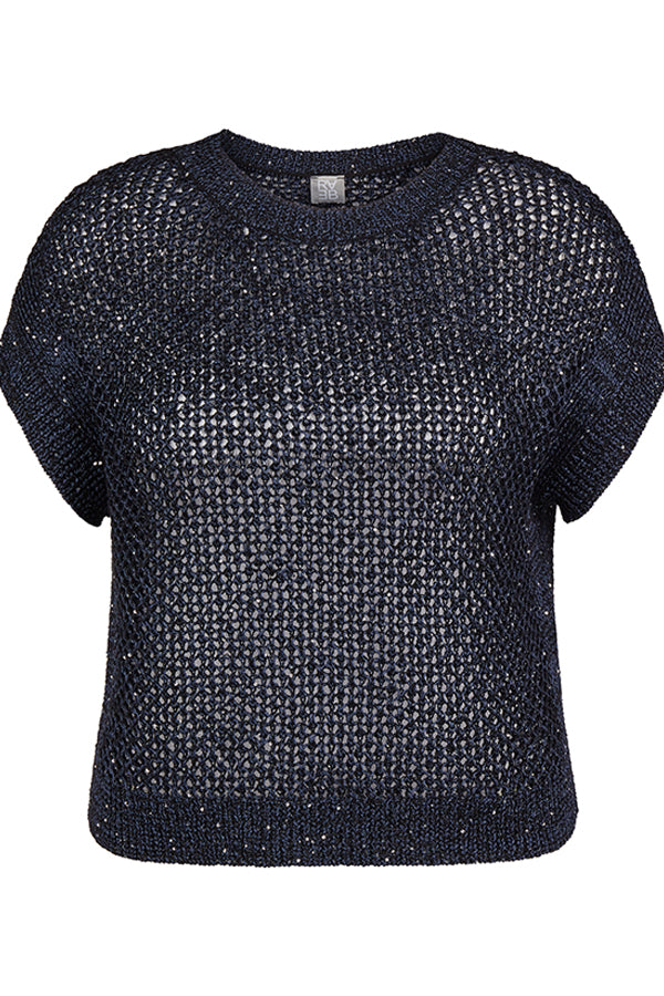 SHINY YARN CHUNKY KNIT SWEATER