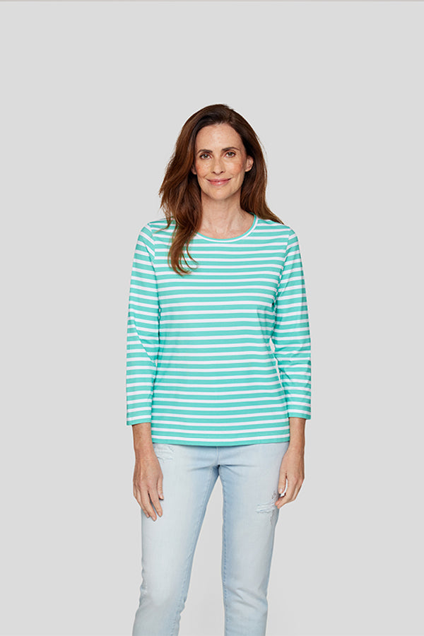 EMERALD STRIPED T-SHIRT