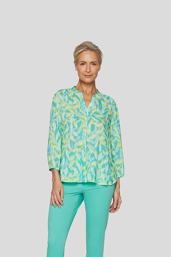 EMERALD LEAF PRINT BLOUSE