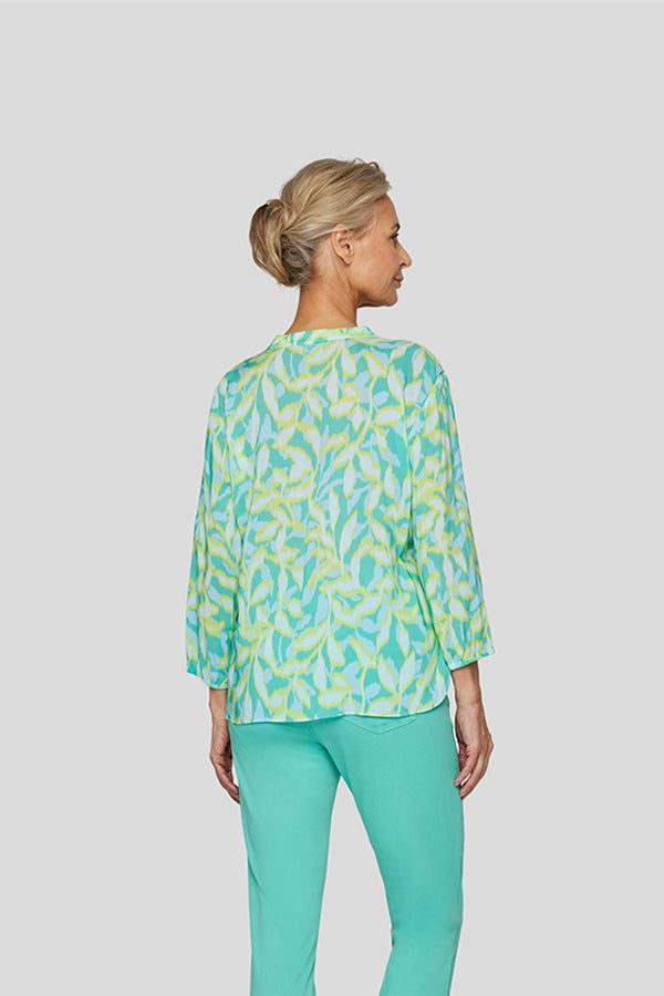EMERALD LEAF PRINT BLOUSE