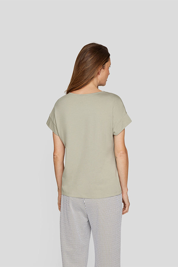 KHAKI SPARKLING DETAIL T-SHIRT
