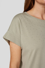 KHAKI SPARKLING DETAIL T-SHIRT