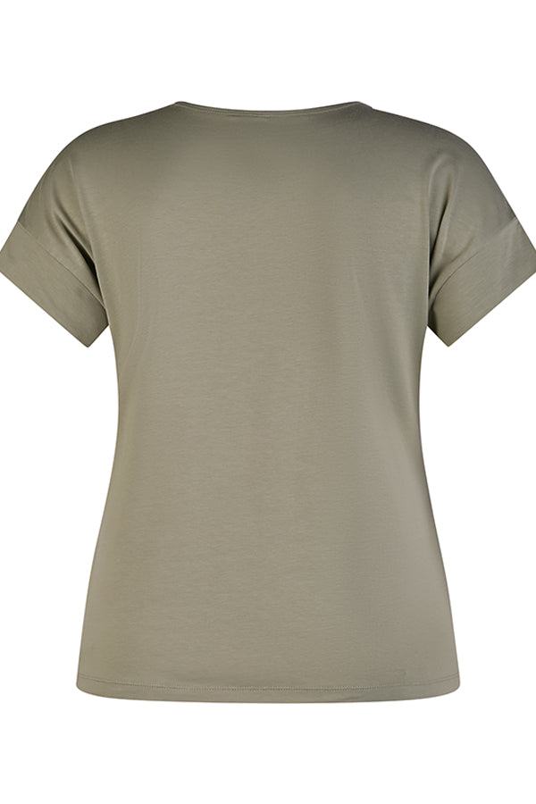 KHAKI SPARKLING DETAIL T-SHIRT