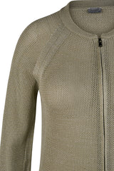 THYME ZIPPED OPENWORK CARDIGAN
