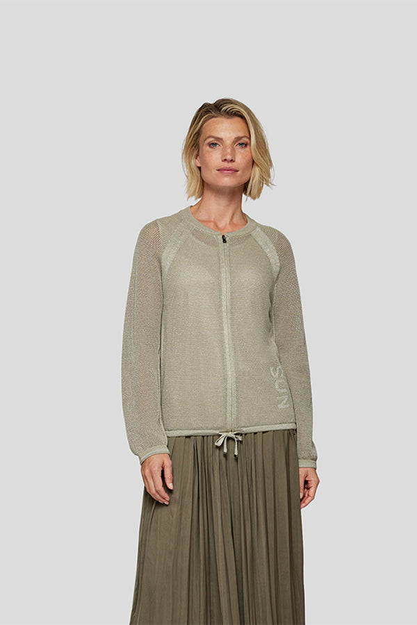 THYME ZIPPED OPENWORK CARDIGAN