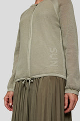 THYME ZIPPED OPENWORK CARDIGAN