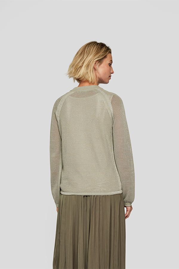 THYME ZIPPED OPENWORK CARDIGAN