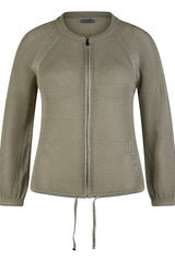 THYME ZIPPED OPENWORK CARDIGAN