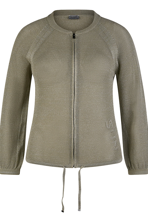 THYME ZIPPED OPENWORK CARDIGAN
