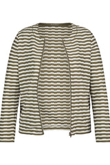 KHAKI STRIPED TWINSET