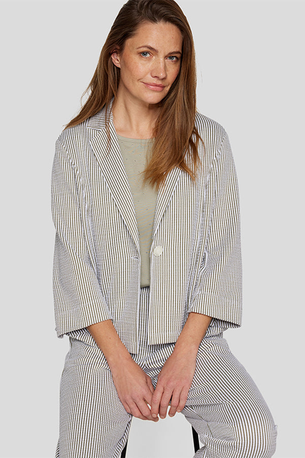 STRIPED BLAZER SHAPE JACKET