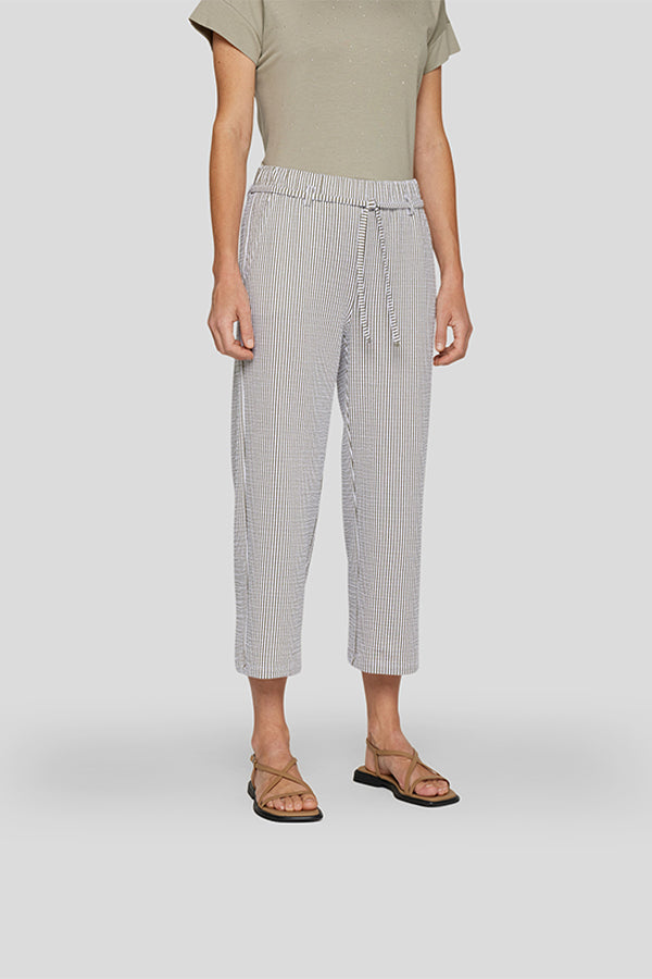 STRIPED CASUAL DRAWSTRING TROUSERS