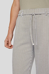 STRIPED CASUAL DRAWSTRING TROUSERS