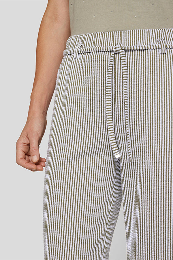 STRIPED CASUAL DRAWSTRING TROUSERS