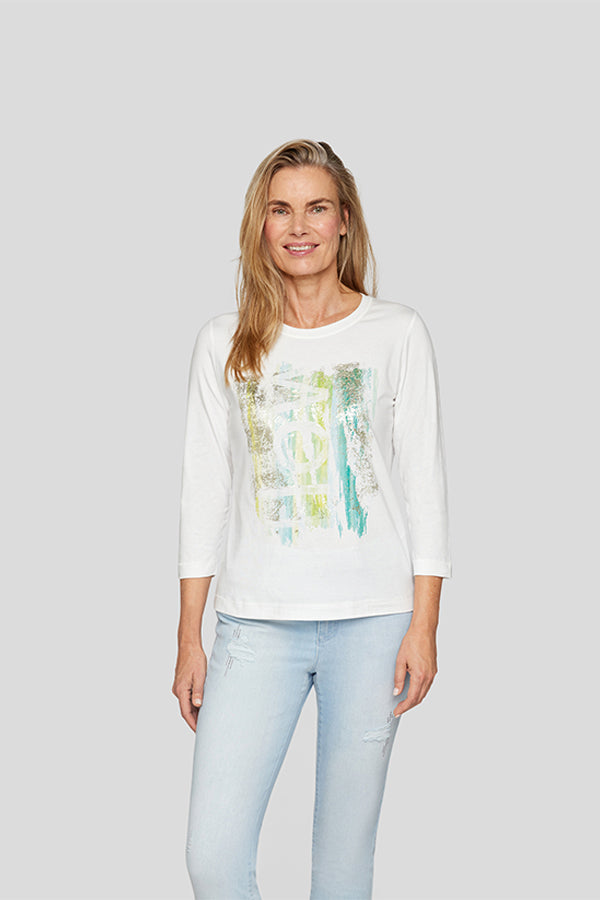 ABSTRACT FOIL PRINT T-SHIRT