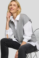 SILVER BUTTON UP SHIRT