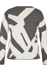 GREY ABSTRACT PATTERN SWEATER