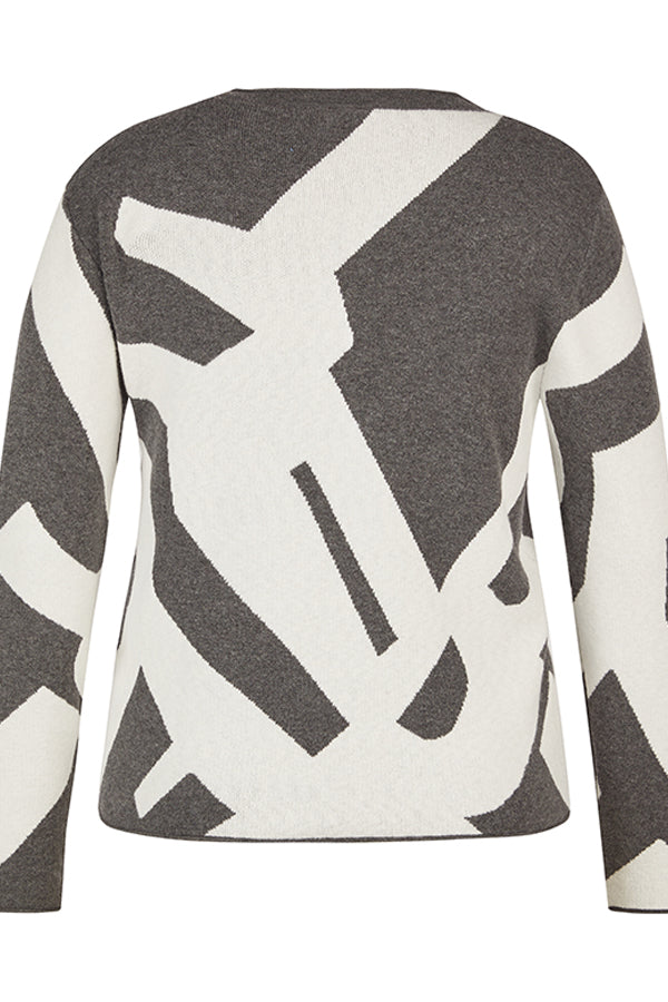 GREY ABSTRACT PATTERN SWEATER