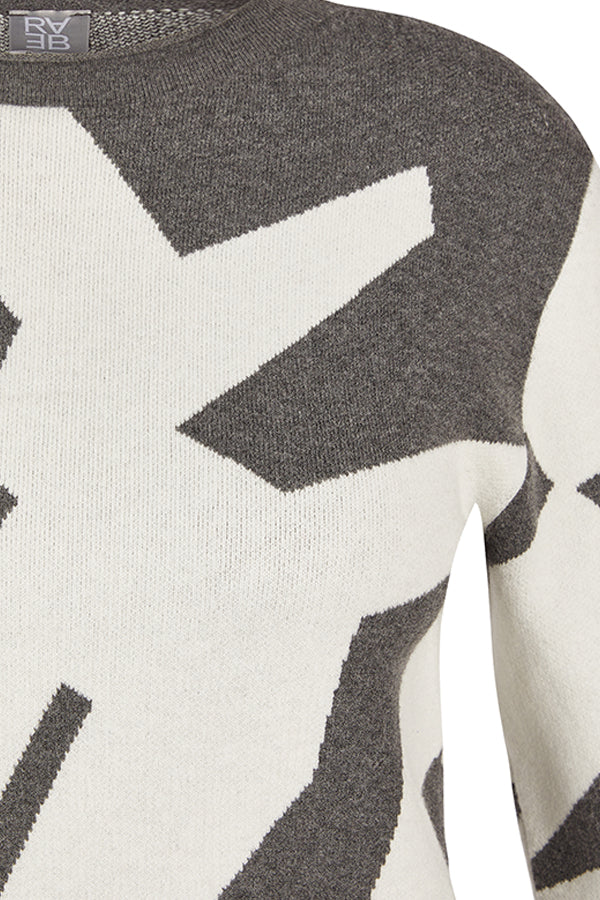 GREY ABSTRACT PATTERN SWEATER