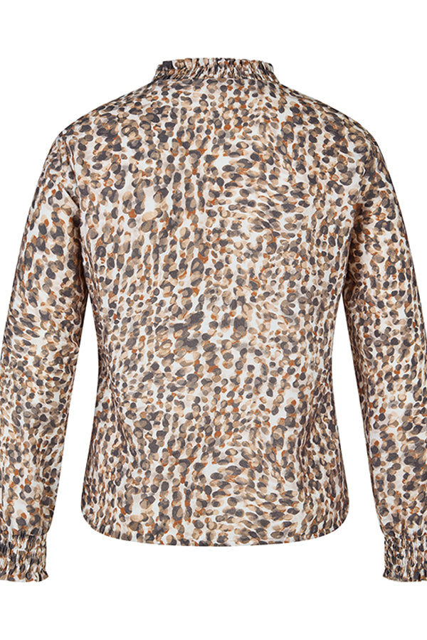 LEOPARD PRINT V NECK BLOUSE