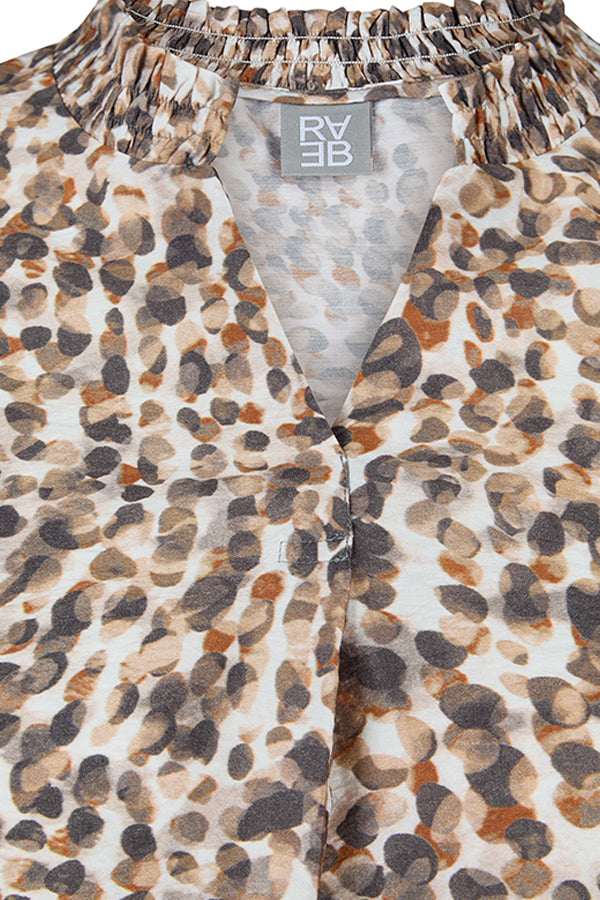 LEOPARD PRINT V NECK BLOUSE