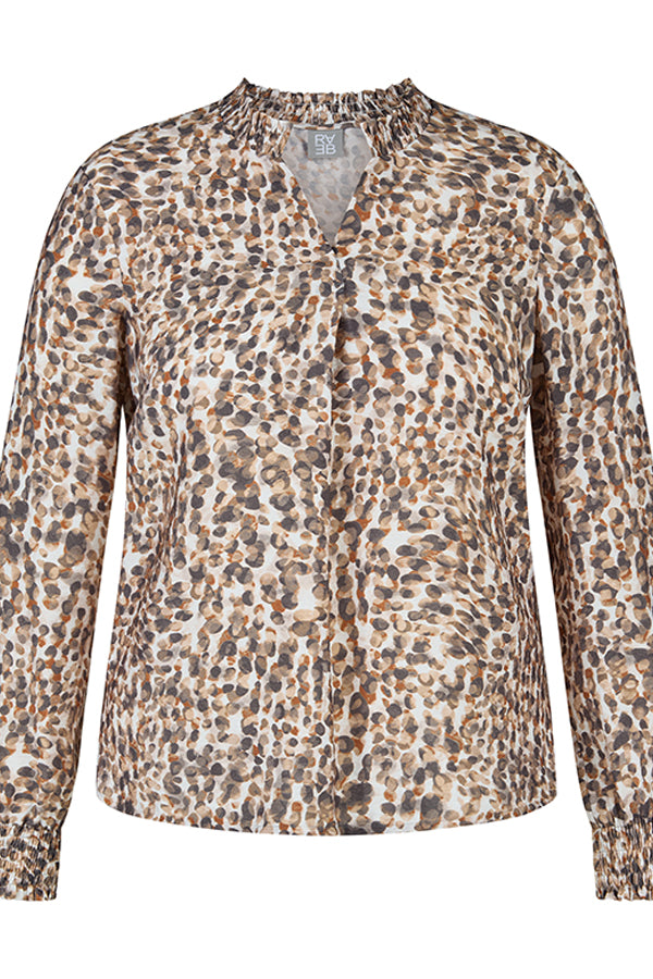 LEOPARD PRINT V NECK BLOUSE