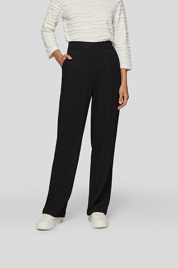 BLACK STRAIGHT LEG TROUSERS