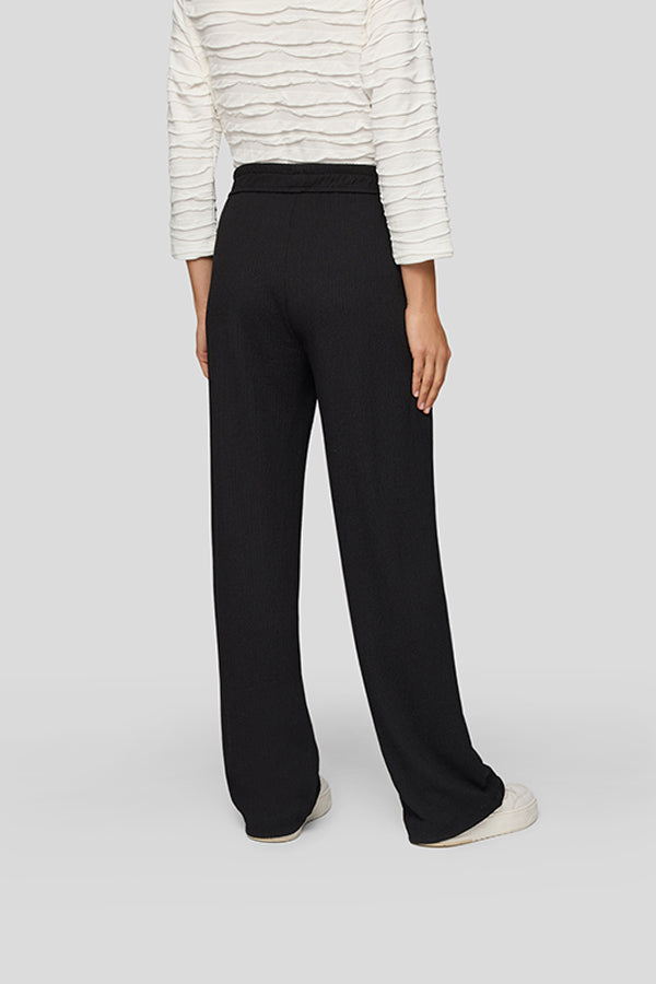 BLACK STRAIGHT LEG TROUSERS