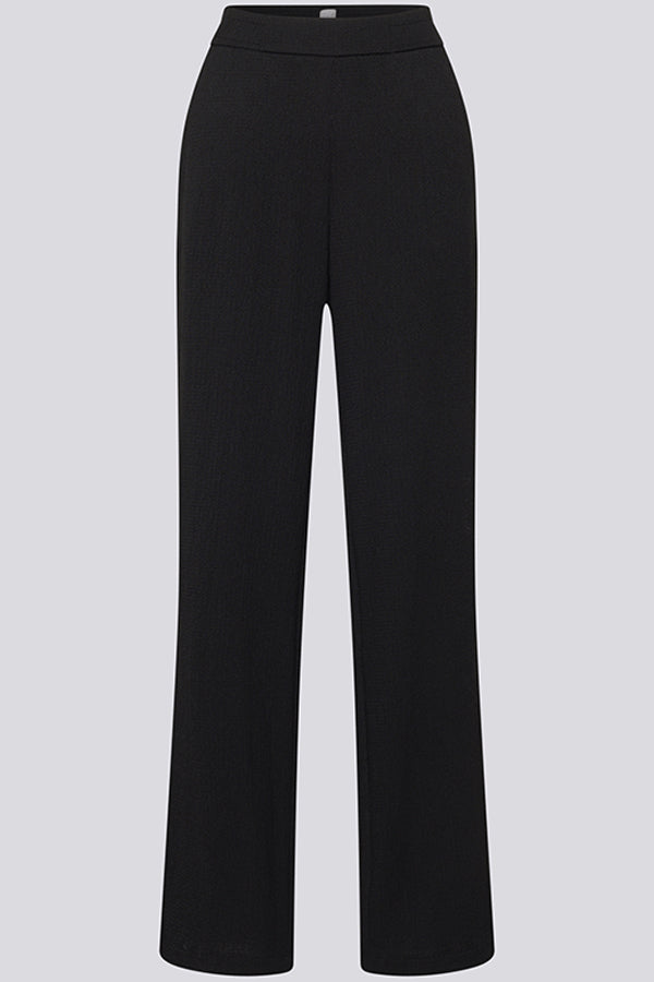 BLACK STRAIGHT LEG TROUSERS