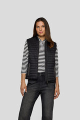 BLACK QUILTED ZIPPER VEST