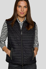 BLACK QUILTED ZIPPER VEST