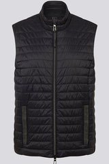 BLACK QUILTED ZIPPER VEST