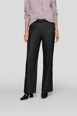 BLACK WIDE LEG TROUSERS