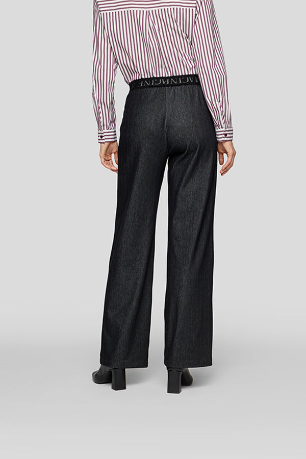 BLACK WIDE LEG TROUSERS