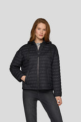 BLACK HOODED PUFFER JACKET