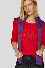 RED FRONT GRAPHIC DESIGN LONG SLEEVE SHIRT