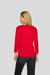 RED FRONT GRAPHIC DESIGN LONG SLEEVE SHIRT