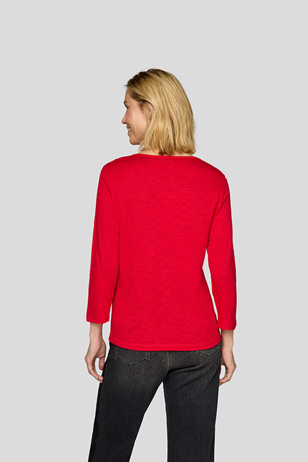 RED FRONT GRAPHIC DESIGN LONG SLEEVE SHIRT