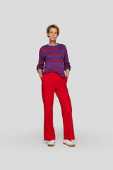 PURPLE RED STRIPED SWEATER