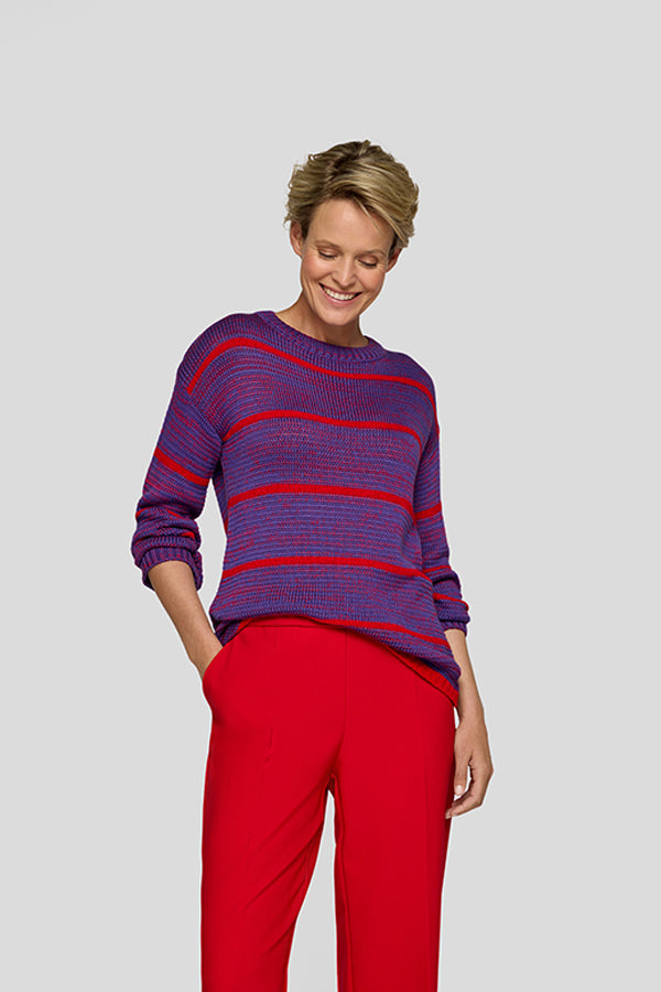 PURPLE RED STRIPED SWEATER