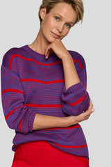 PURPLE RED STRIPED SWEATER