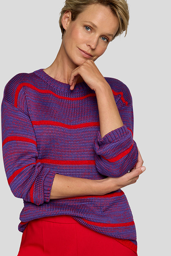 PURPLE RED STRIPED SWEATER
