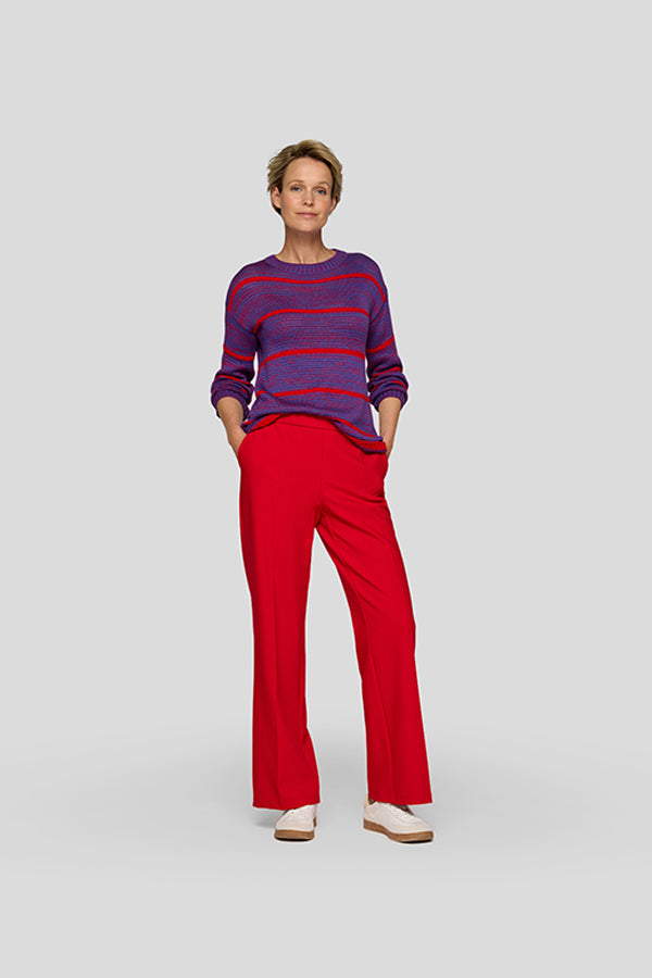 PURPLE RED STRIPED SWEATER