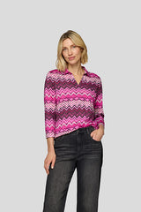 PURPLE ZIGZAG LONG SLEEVES SHIRT