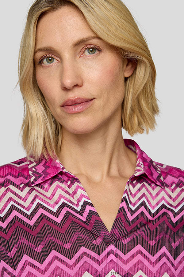 PURPLE ZIGZAG LONG SLEEVES SHIRT