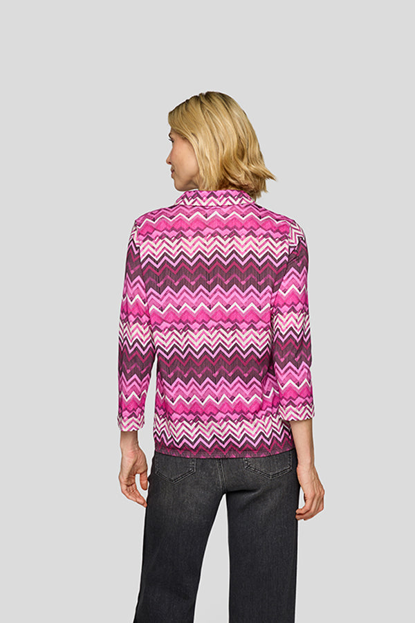 PURPLE ZIGZAG LONG SLEEVES SHIRT
