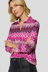PURPLE ZIGZAG LONG SLEEVES SHIRT