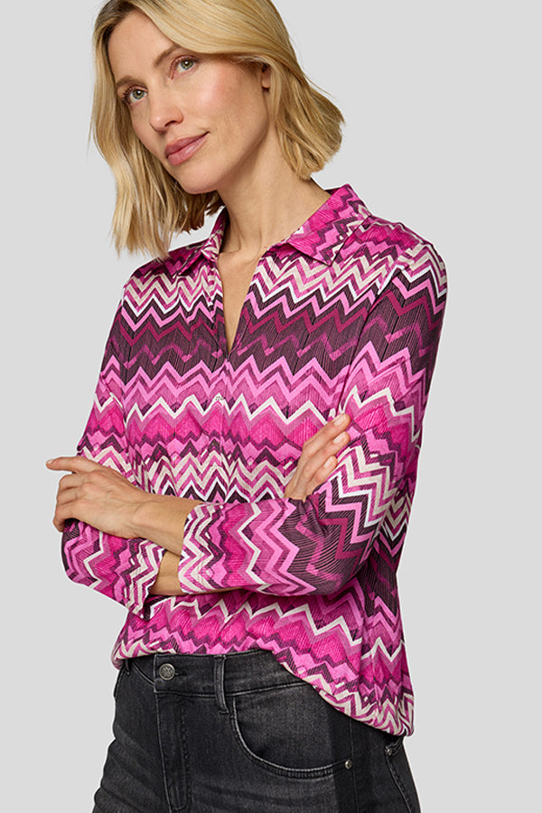 PURPLE ZIGZAG LONG SLEEVES SHIRT