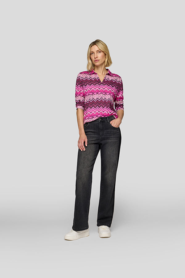 PURPLE ZIGZAG LONG SLEEVES SHIRT