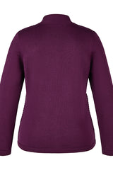 DARK PURPLE FLEECE HALF ZIP JACKET